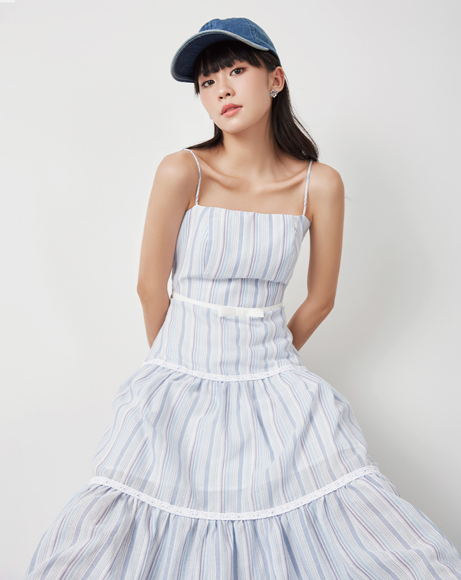 Đầm maxi 2 dây phối ren - Image 4
