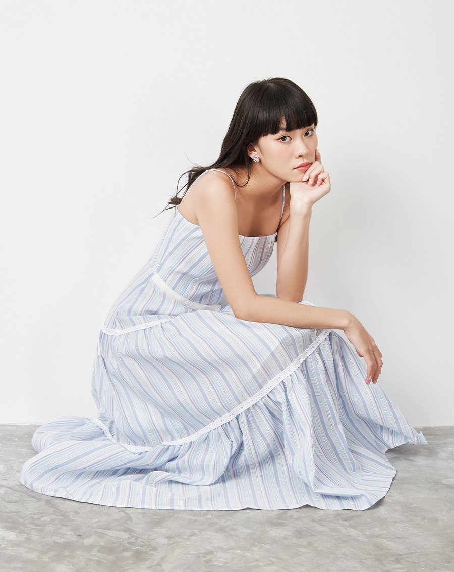 Đầm maxi 2 dây phối ren - Image 2