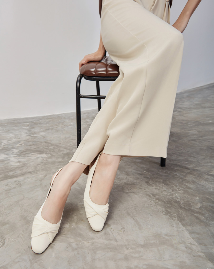 Giày Búp Bê Cut Out Phối Quai Xoắn - Image 3