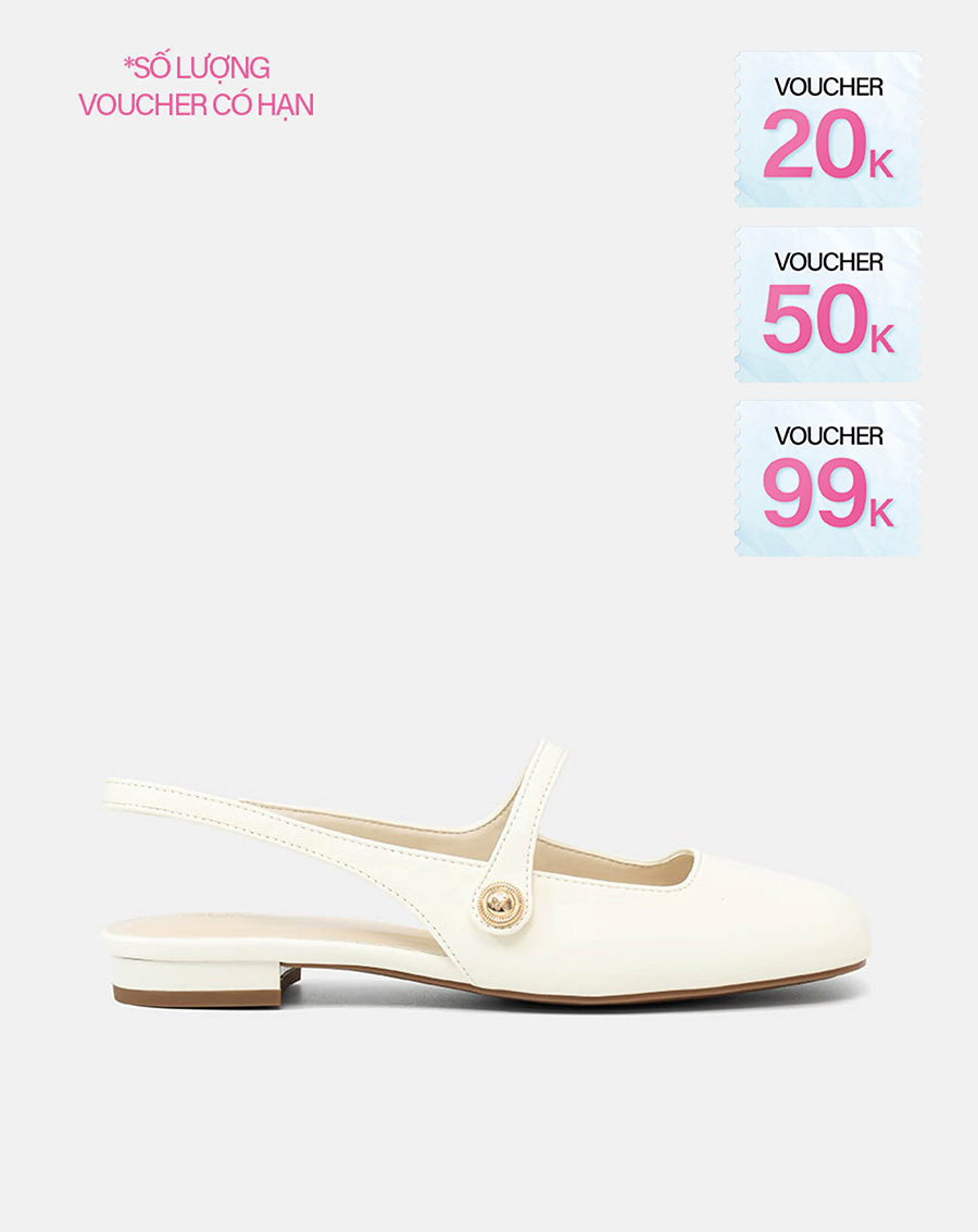 Giày Búp Bê Slingback Mũi Tròn