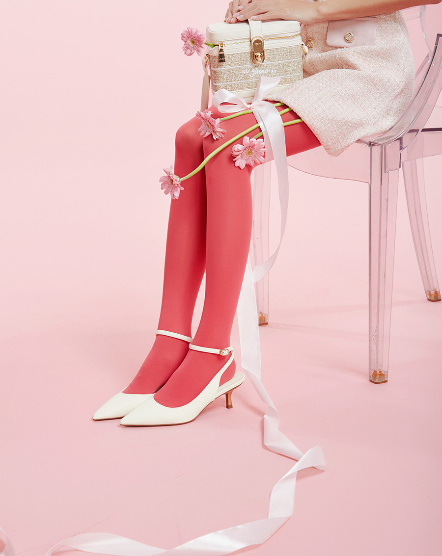 Giày Cao Gót Pump Hở Gót Quai Cổ Chân - Image 3