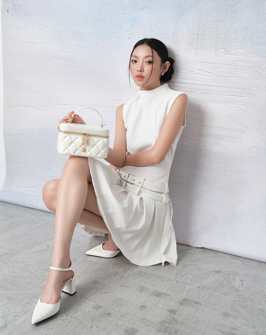 Giày Cao Gót Pump Quai Cổ Chân Bít Gót - Image 2