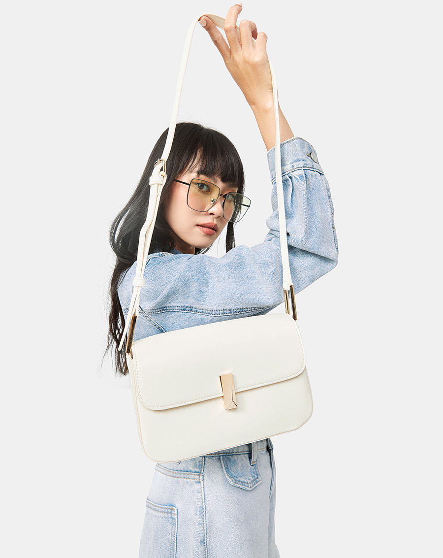 Túi Xách Nhỏ Nắp Gập Trang Trí Khóa - Image 2