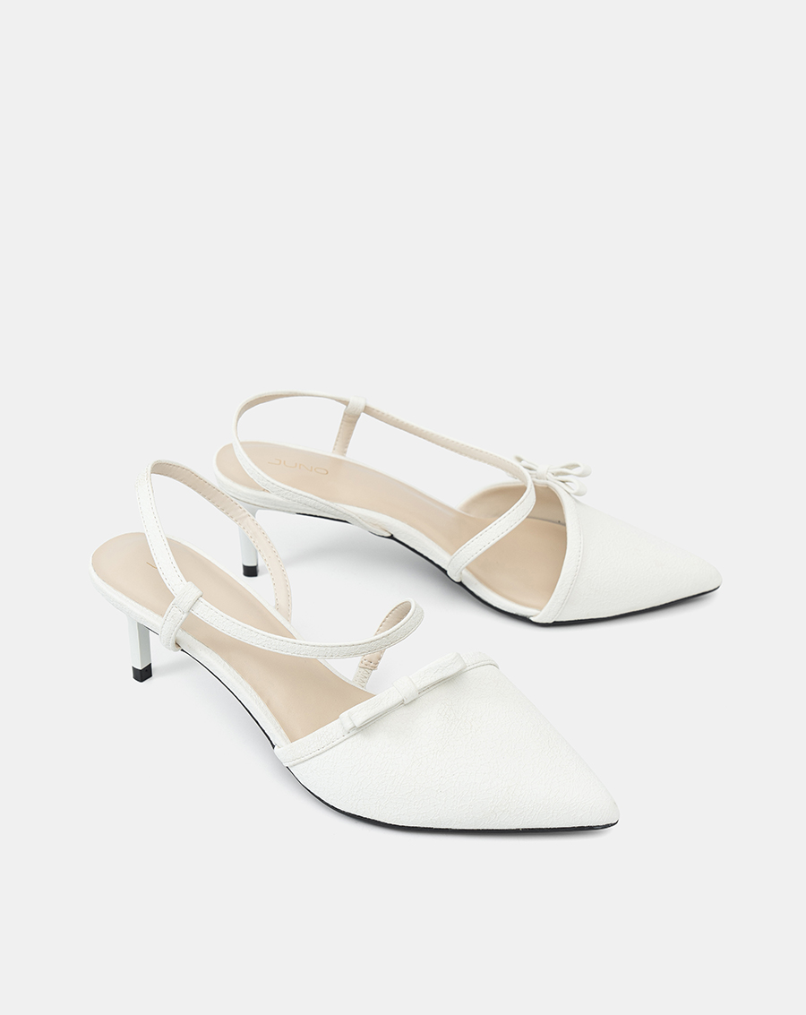 Giày Cao Gót Slingback Phối Nơ Trang Trí - Image 7