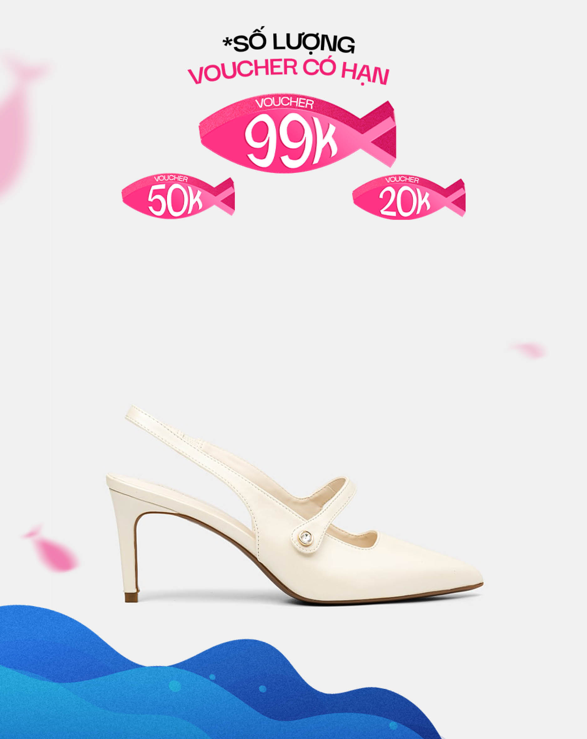 Giày Cao Gót Quai Mary Jane Khoá Đá