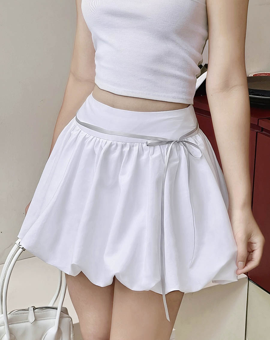 Chân váy ngắn tùng bí thắt nơ - Image 2