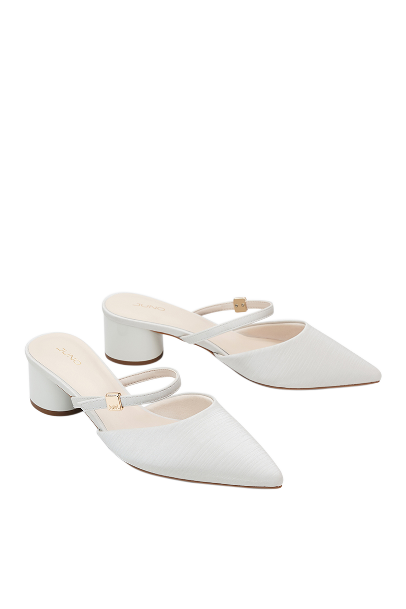 Giày Cao Gót Sục Gót Trụ Thấp Phối Quai Ngang - Image 9