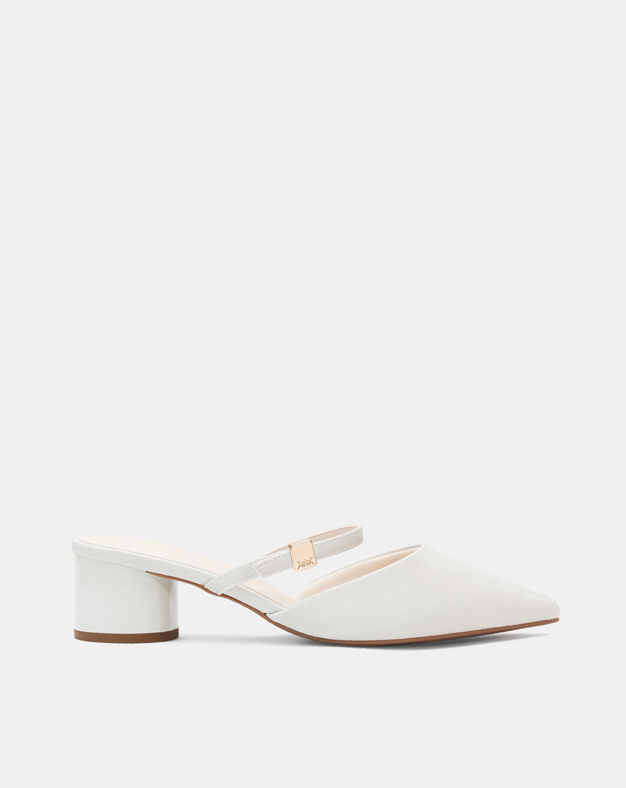 Giày Cao Gót Sục Gót Trụ Thấp Phối Quai Ngang - Image 1