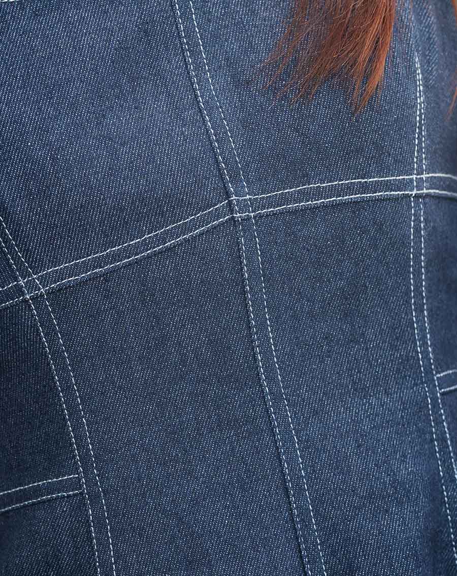 Đầm midi rã cúp 2 dây vải denim - Image 4