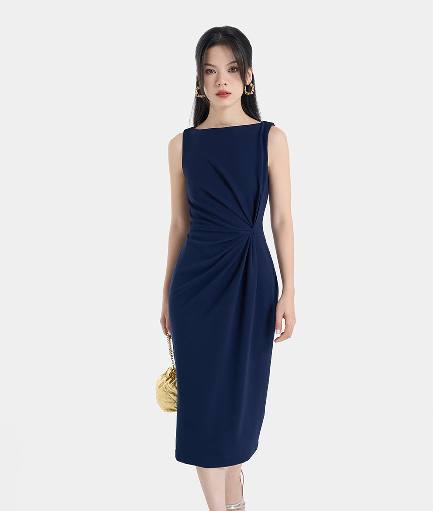 Đầm sát nách xoắn eo form bút chì - Image 2