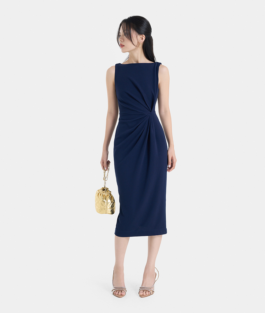 Đầm sát nách xoắn eo form bút chì - Image 3