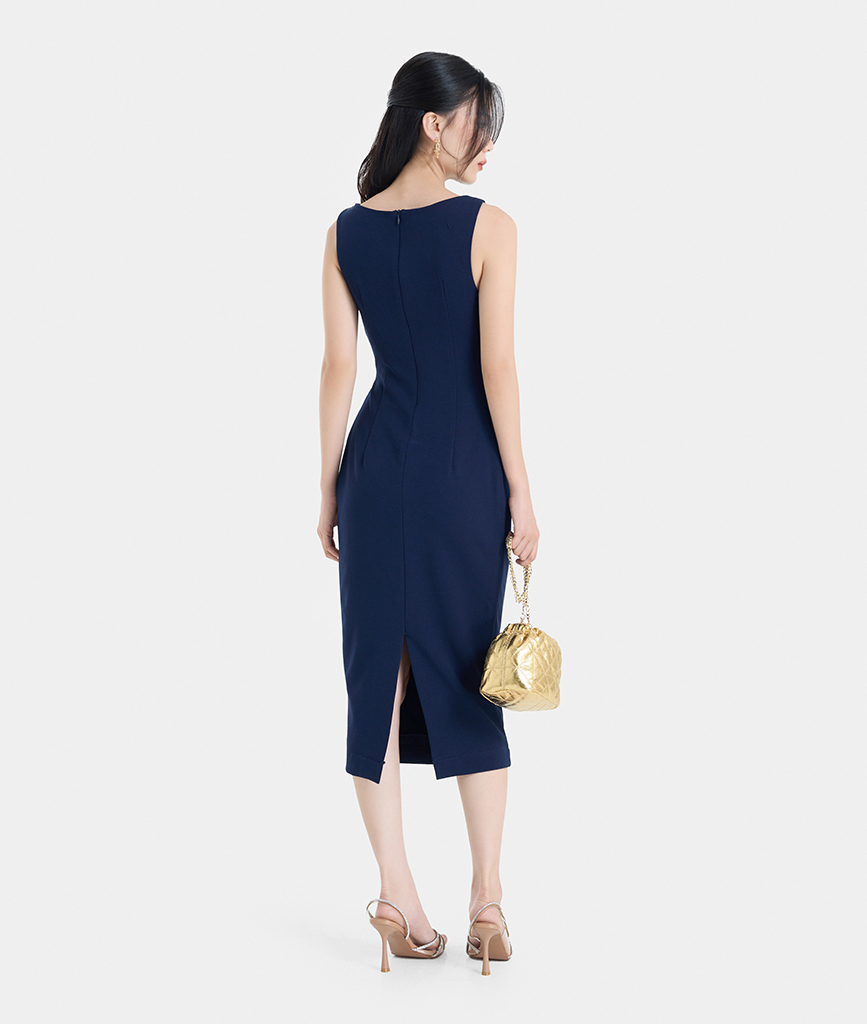 Đầm sát nách xoắn eo form bút chì - Image 4