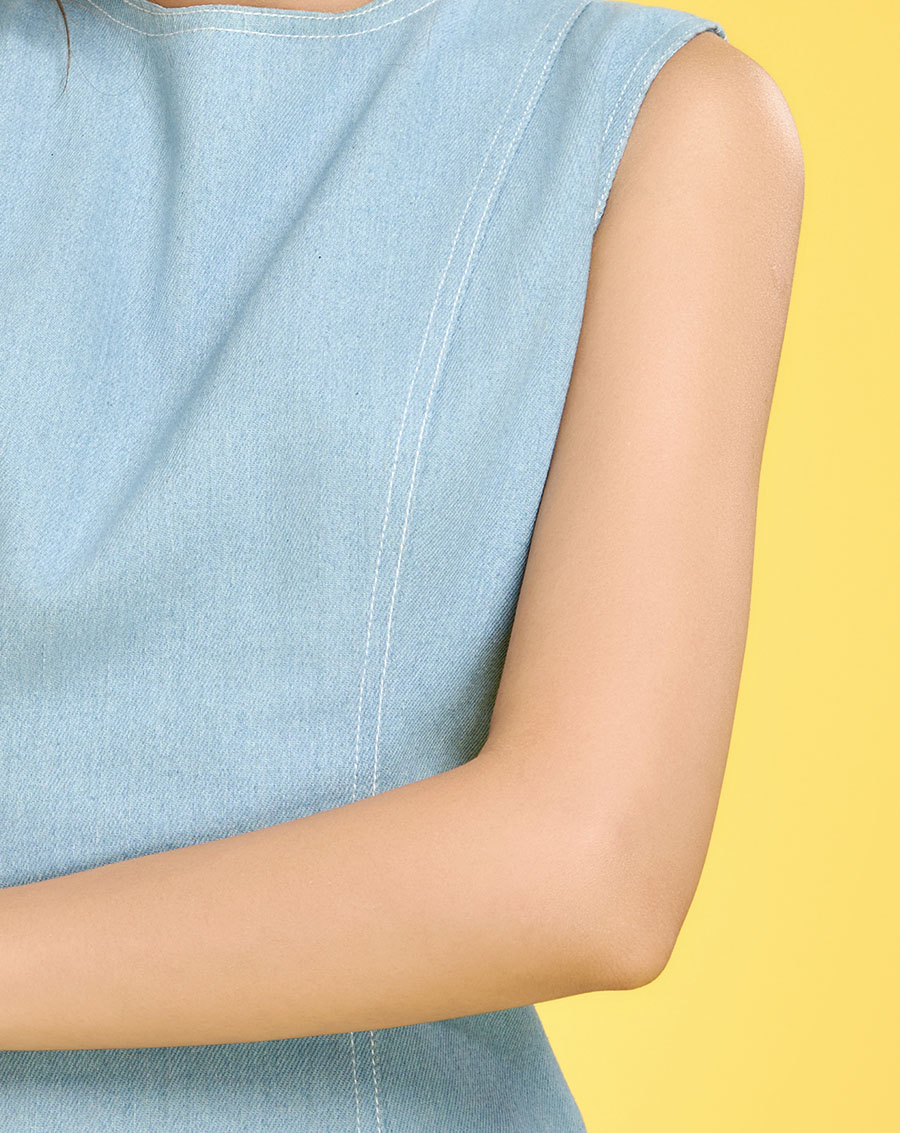 Đầm basic mini vải denim - Image 4