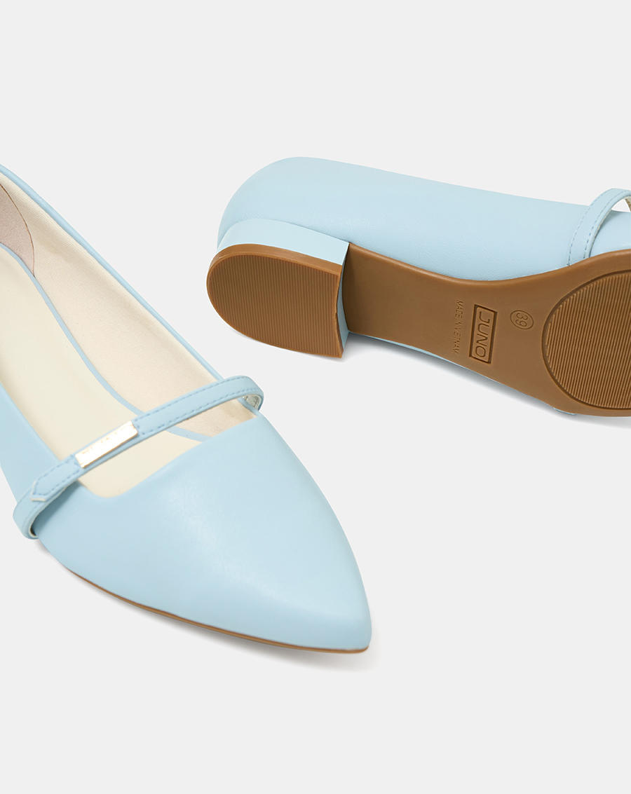 Giày Búp Bê Phối Quai Ngang Khóa Logo - Image 2