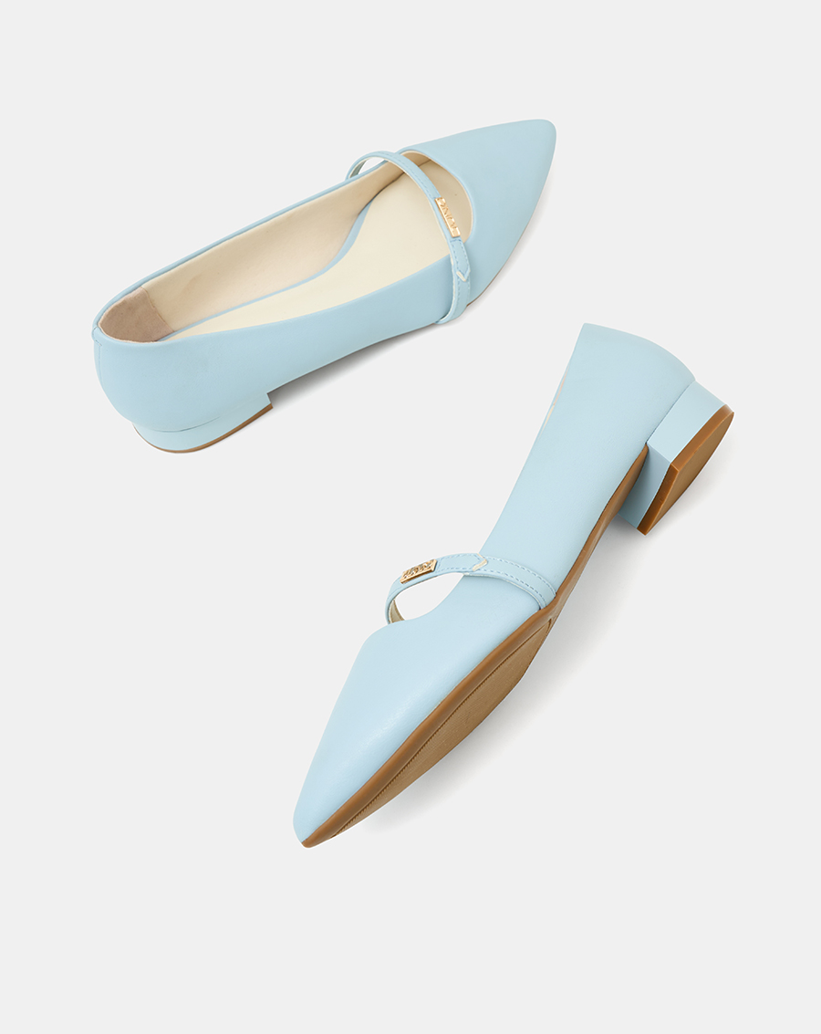 Giày Búp Bê Phối Quai Ngang Khóa Logo - Image 3