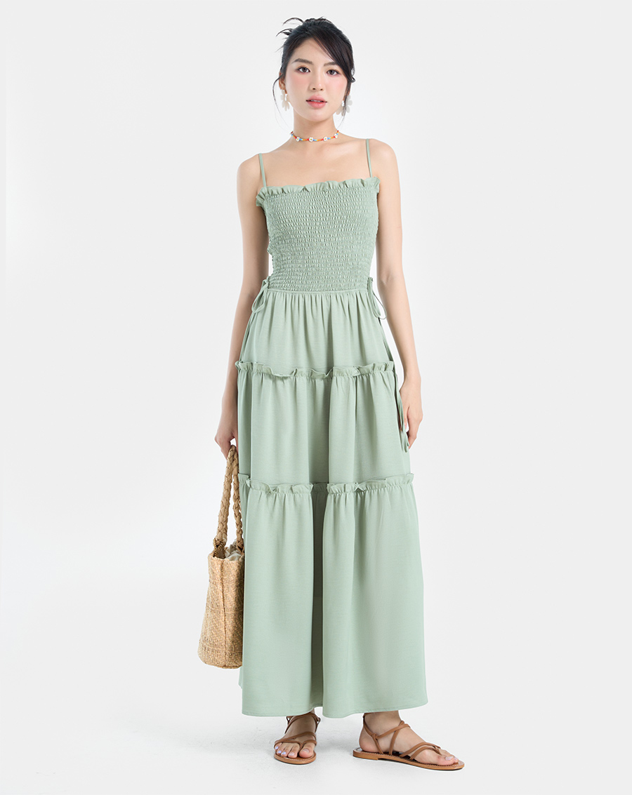 Đầm maxi hai dây smocking - Image 1