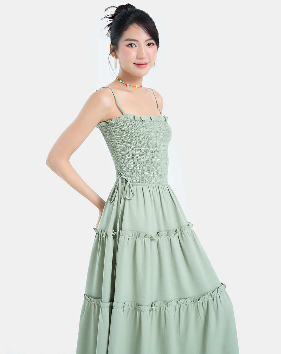 Đầm maxi hai dây smocking - Image 2