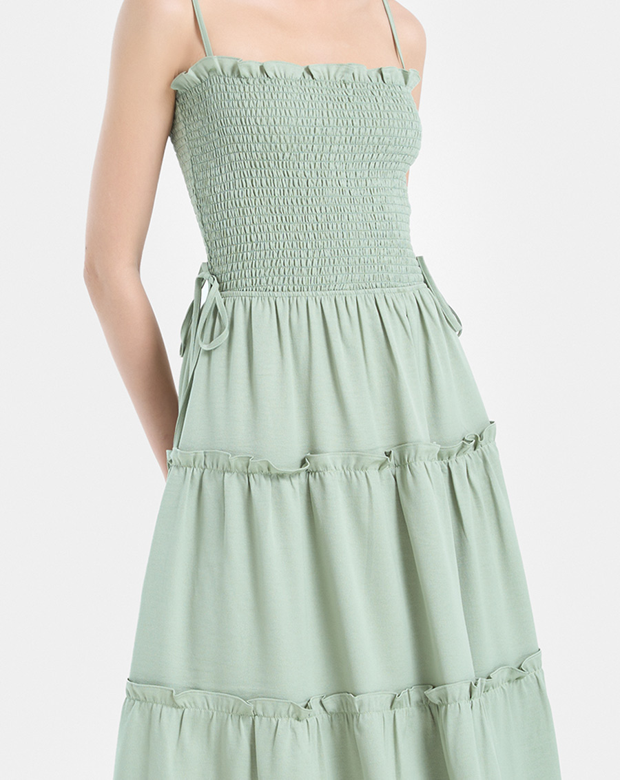 Đầm maxi hai dây smocking - Image 4