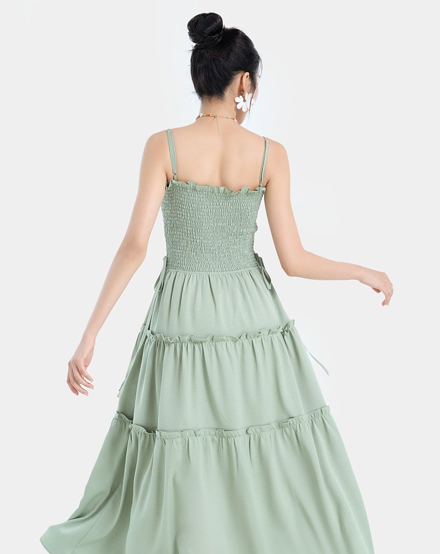 Đầm maxi hai dây smocking - Image 5