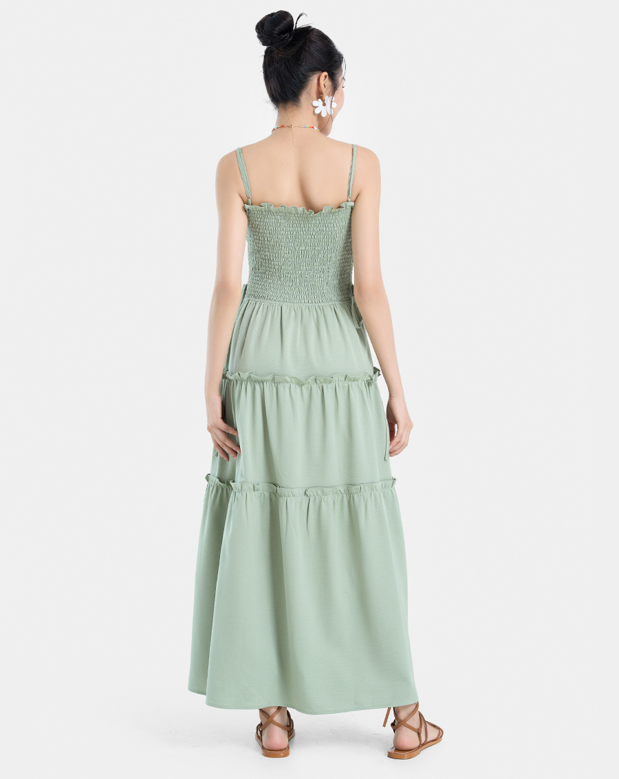 Đầm maxi hai dây smocking - Image 6