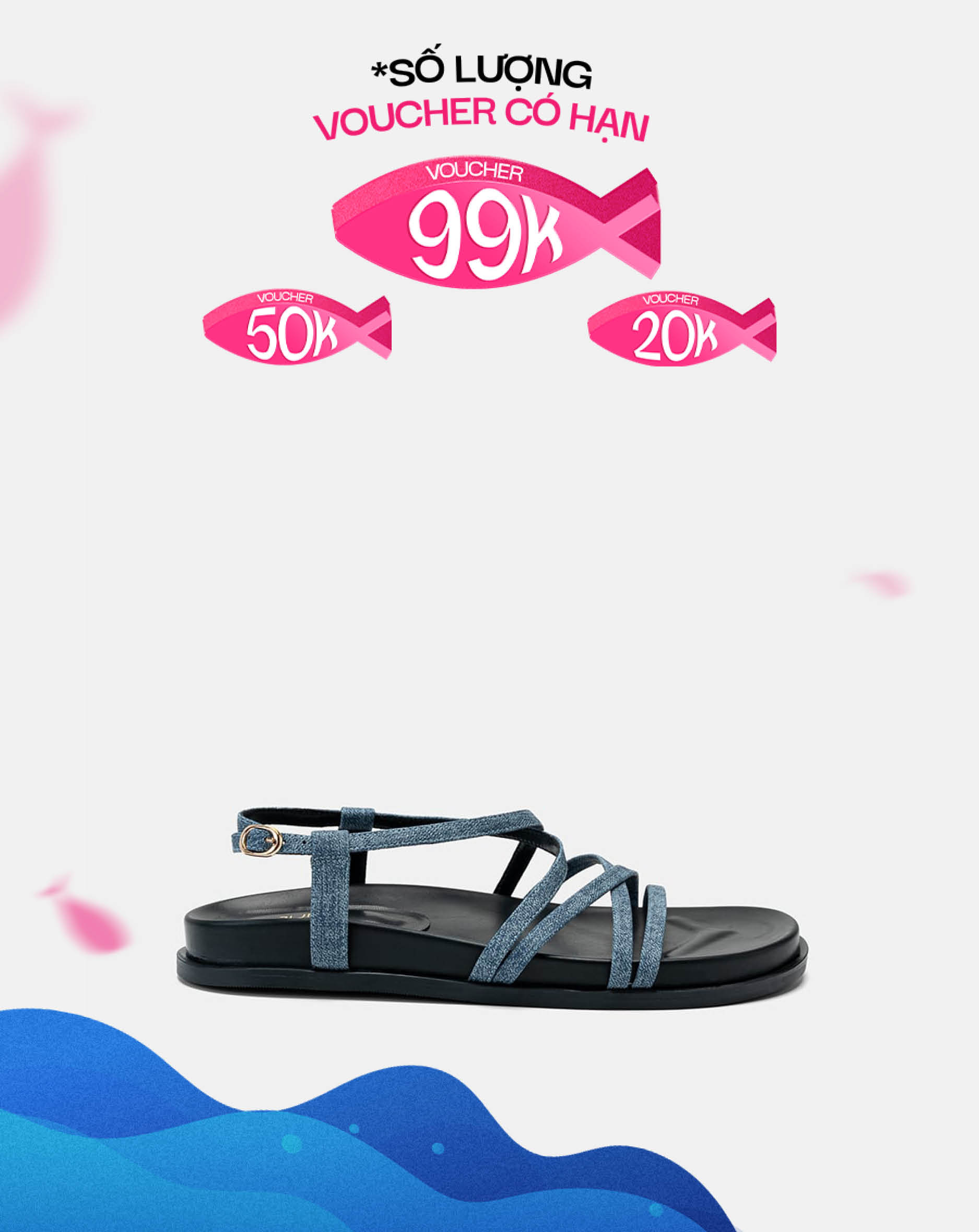 Giày Sandal Đế Bệt Quai Mảnh Chéo - Image 1