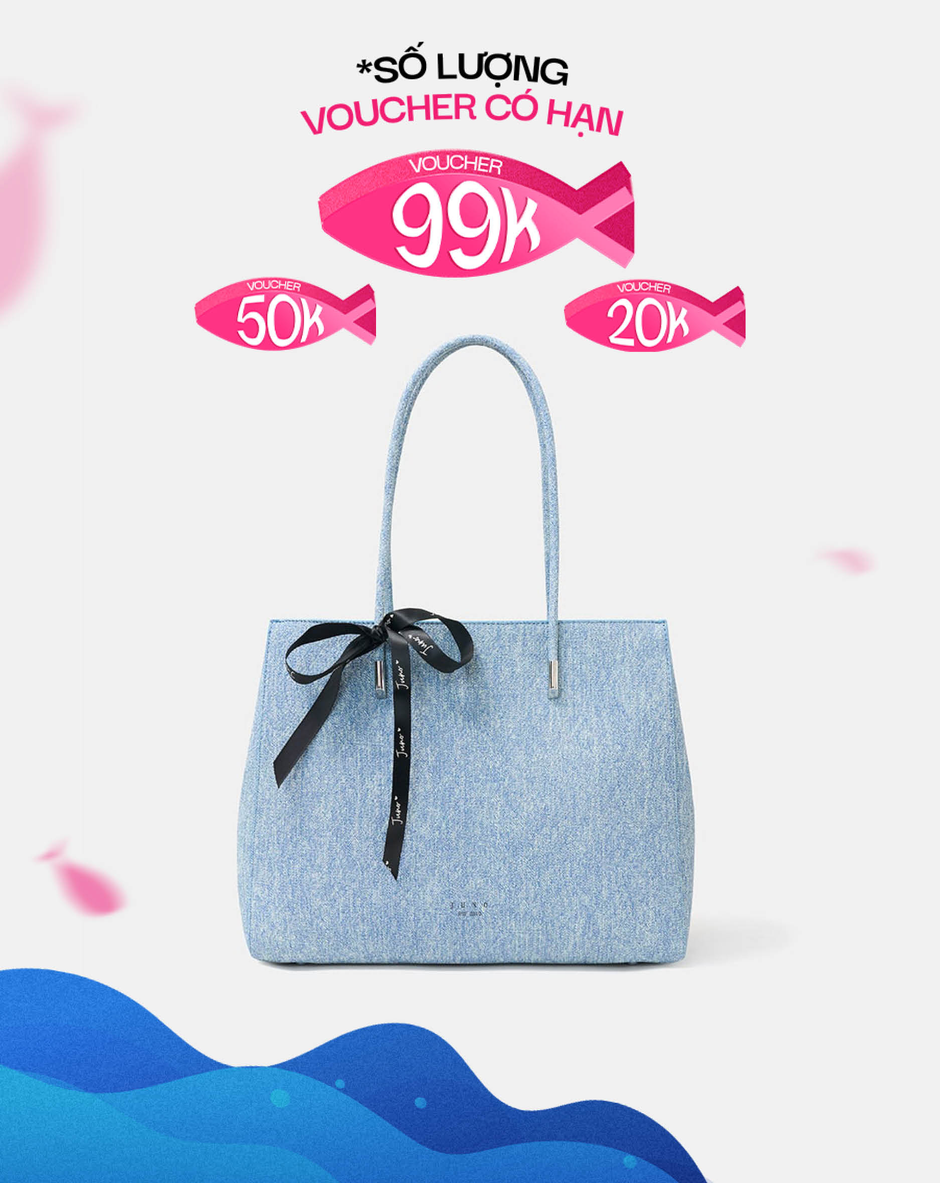 Túi Xách Lớn Tote Lớn Trang Trí Nơ Ruy Băng