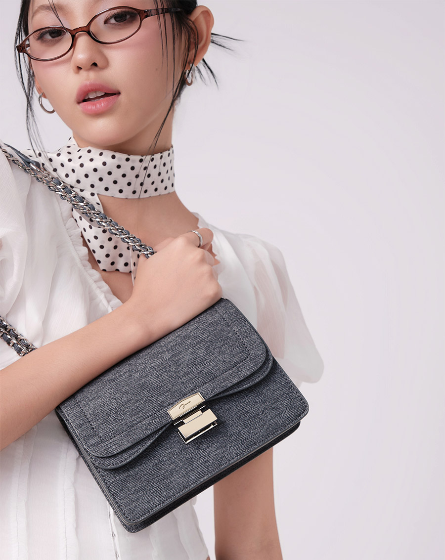 Túi Xách Nhỏ Shoulder Bag Nắp Gập Phối Khoá - Image 2