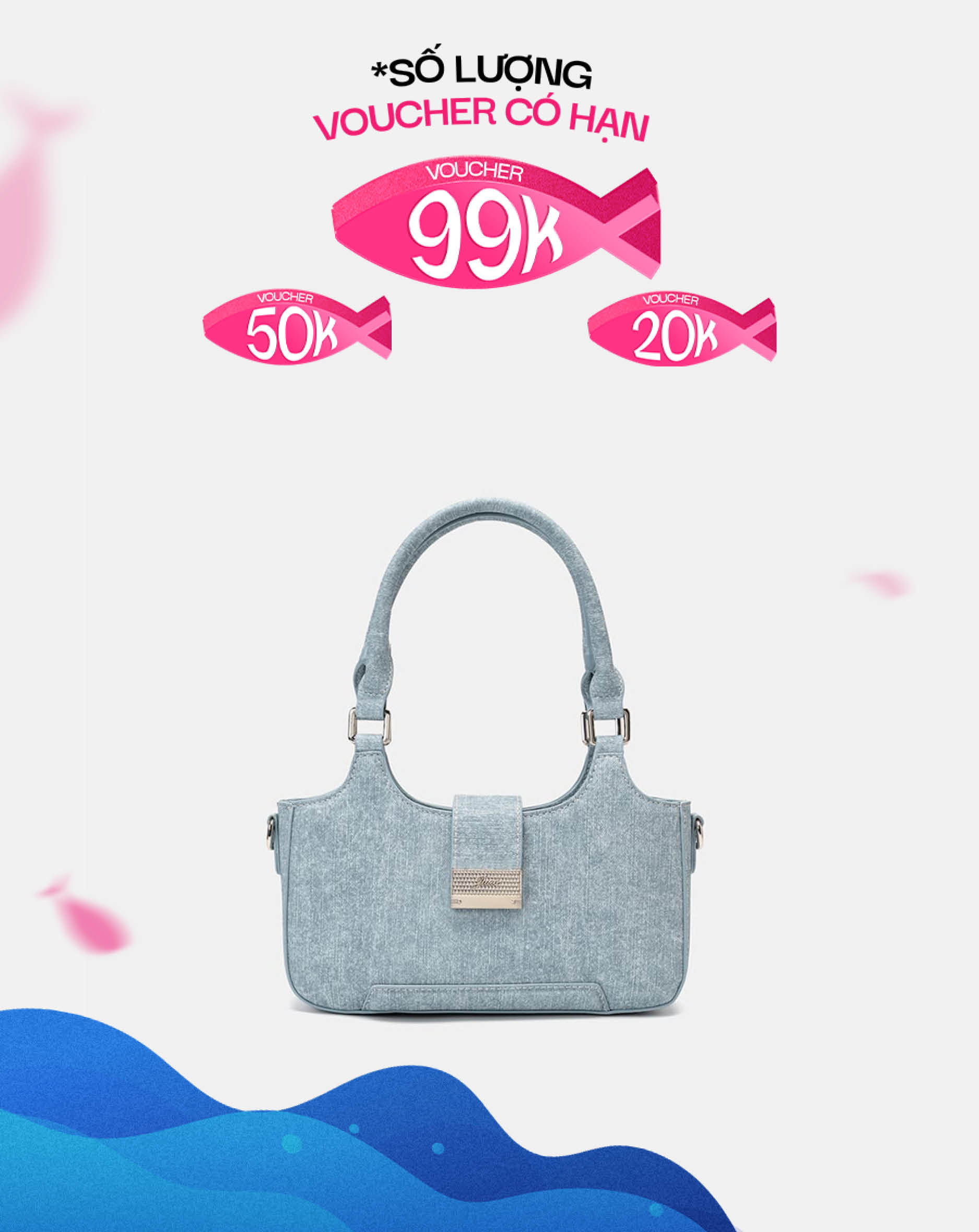 Túi Xách Nhỏ Phối Khoá Trang Trí