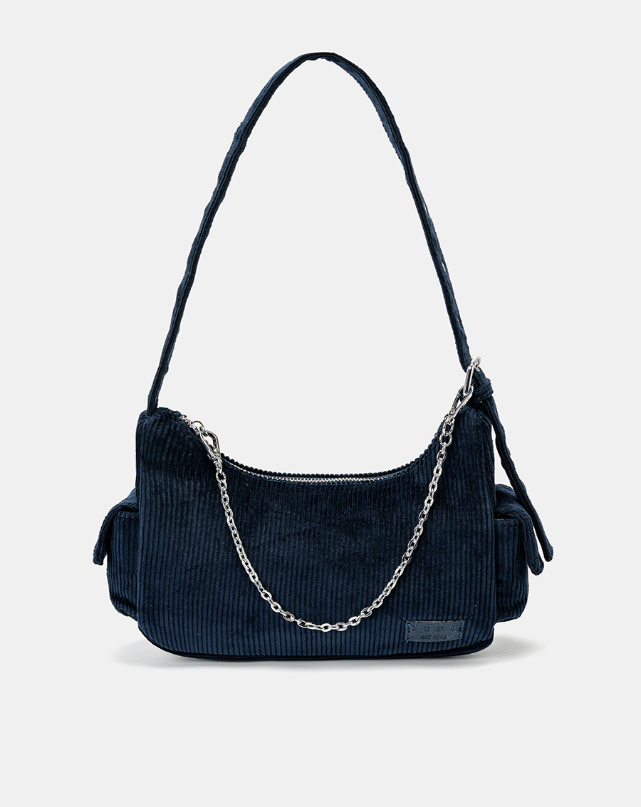 Túi Xách Nhỏ Đeo Vai Phối Vải Nhung Tăm