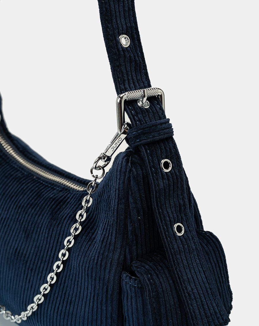 Túi Xách Nhỏ Đeo Vai Phối Vải Nhung Tăm - Image 5