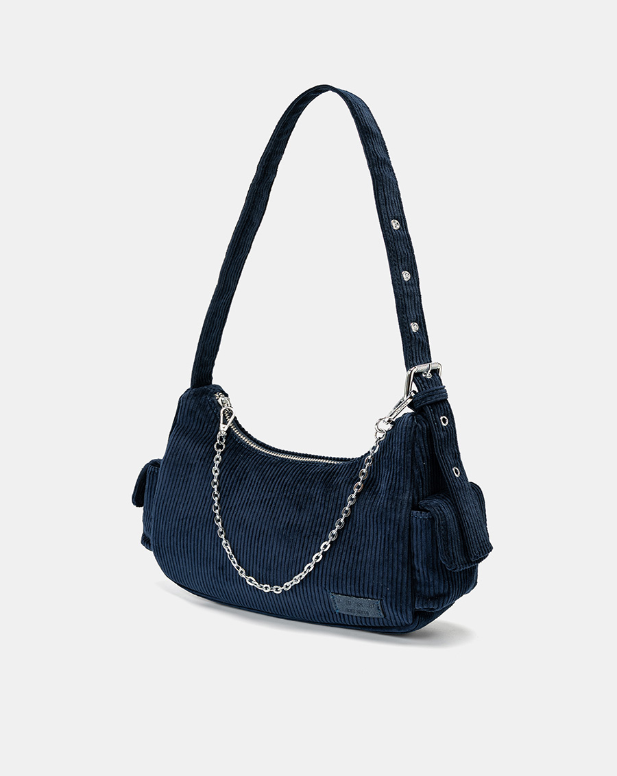 Túi Xách Nhỏ Đeo Vai Phối Vải Nhung Tăm - Image 6