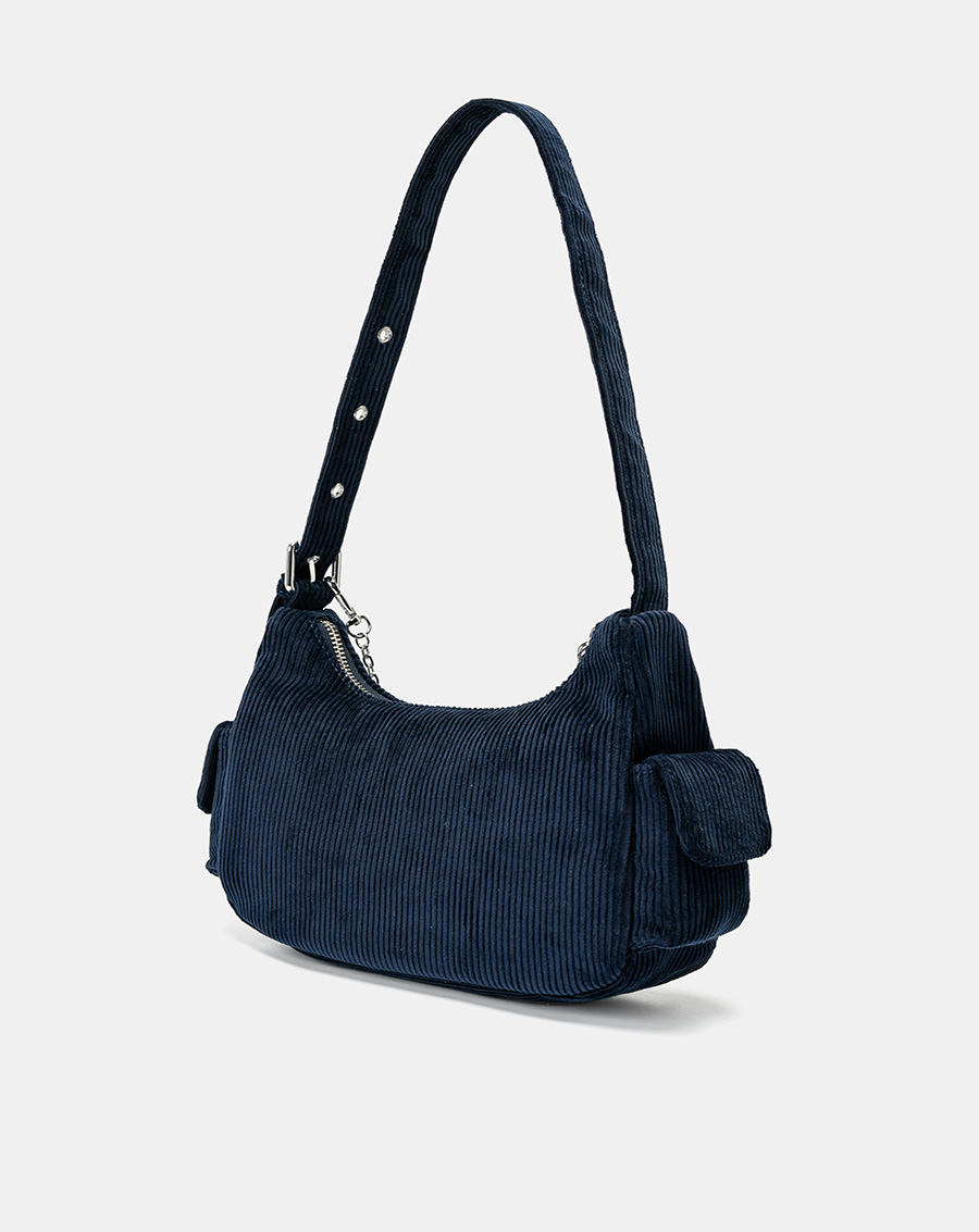 Túi Xách Nhỏ Đeo Vai Phối Vải Nhung Tăm - Image 7