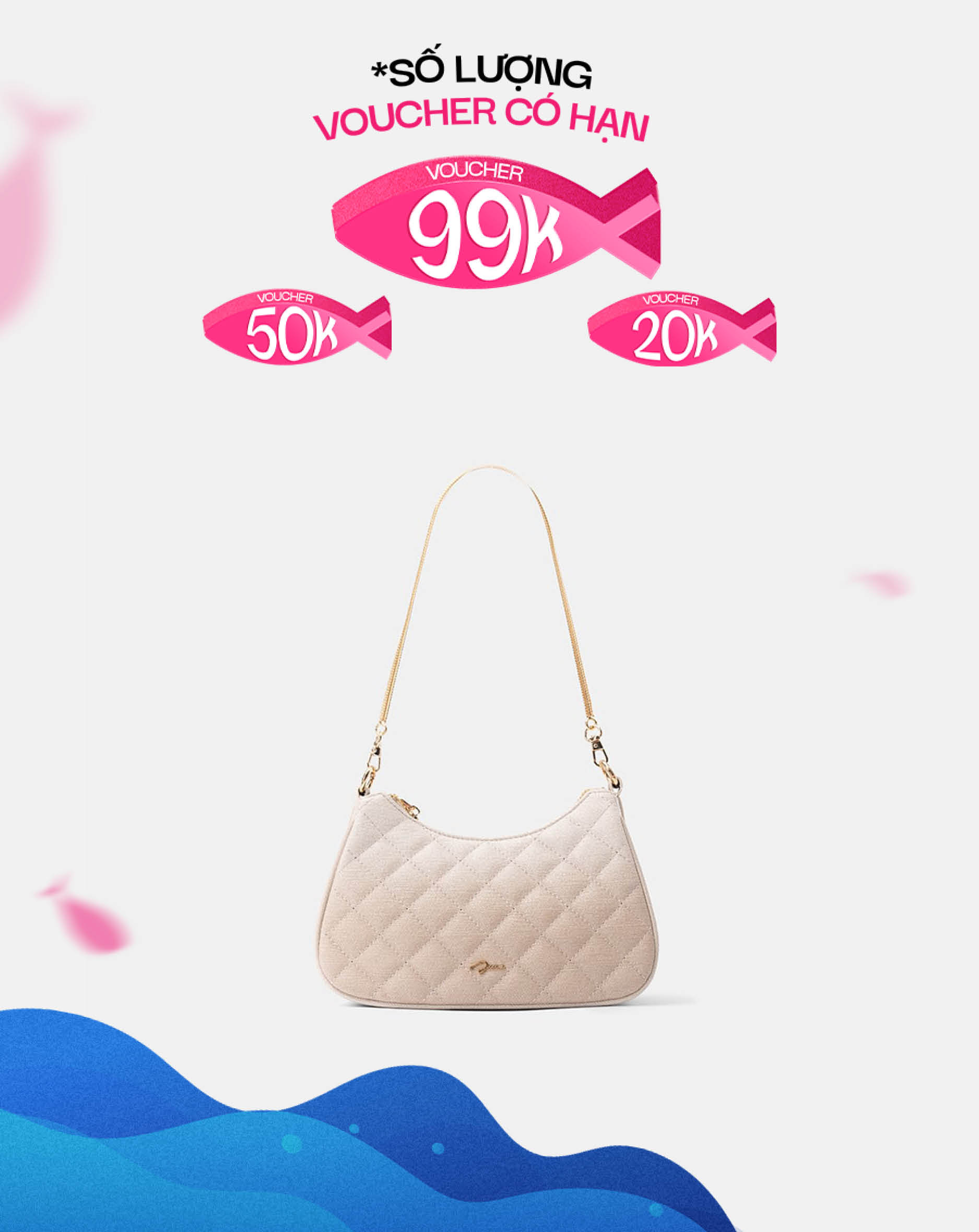 Túi Xách Nhỏ Đeo Vai Phối Dây Xích - Image 1